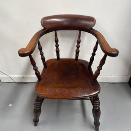 Early 19th Century English Elm Smokers Chair