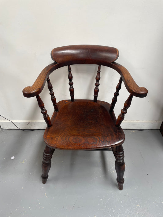 Early 19th Century English Elm Smokers Chair