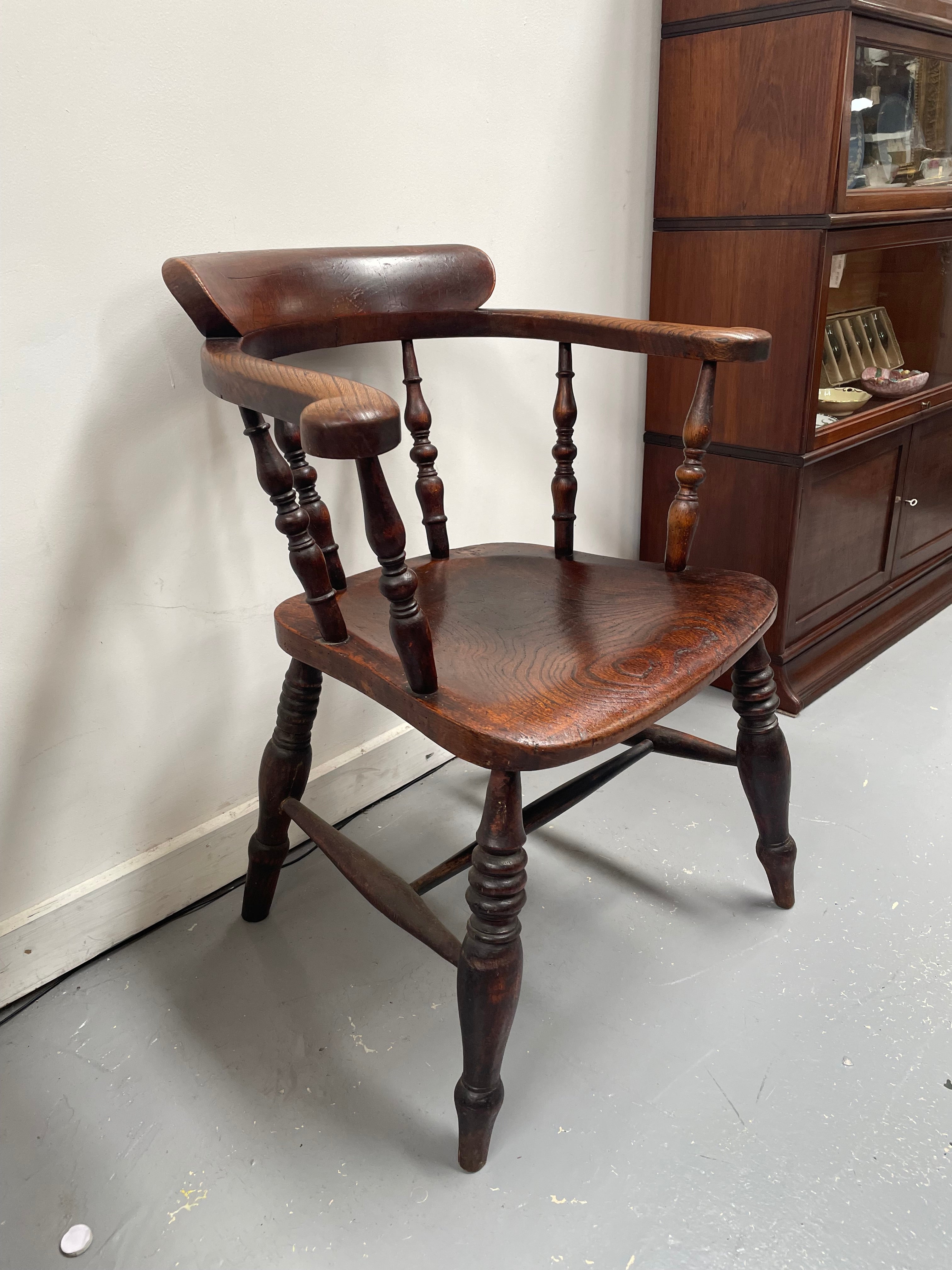 Early 19th Century English Elm Smokers Chair | Antique & Vintage | Moonee Ponds Antiques | Australia Wide Delivery