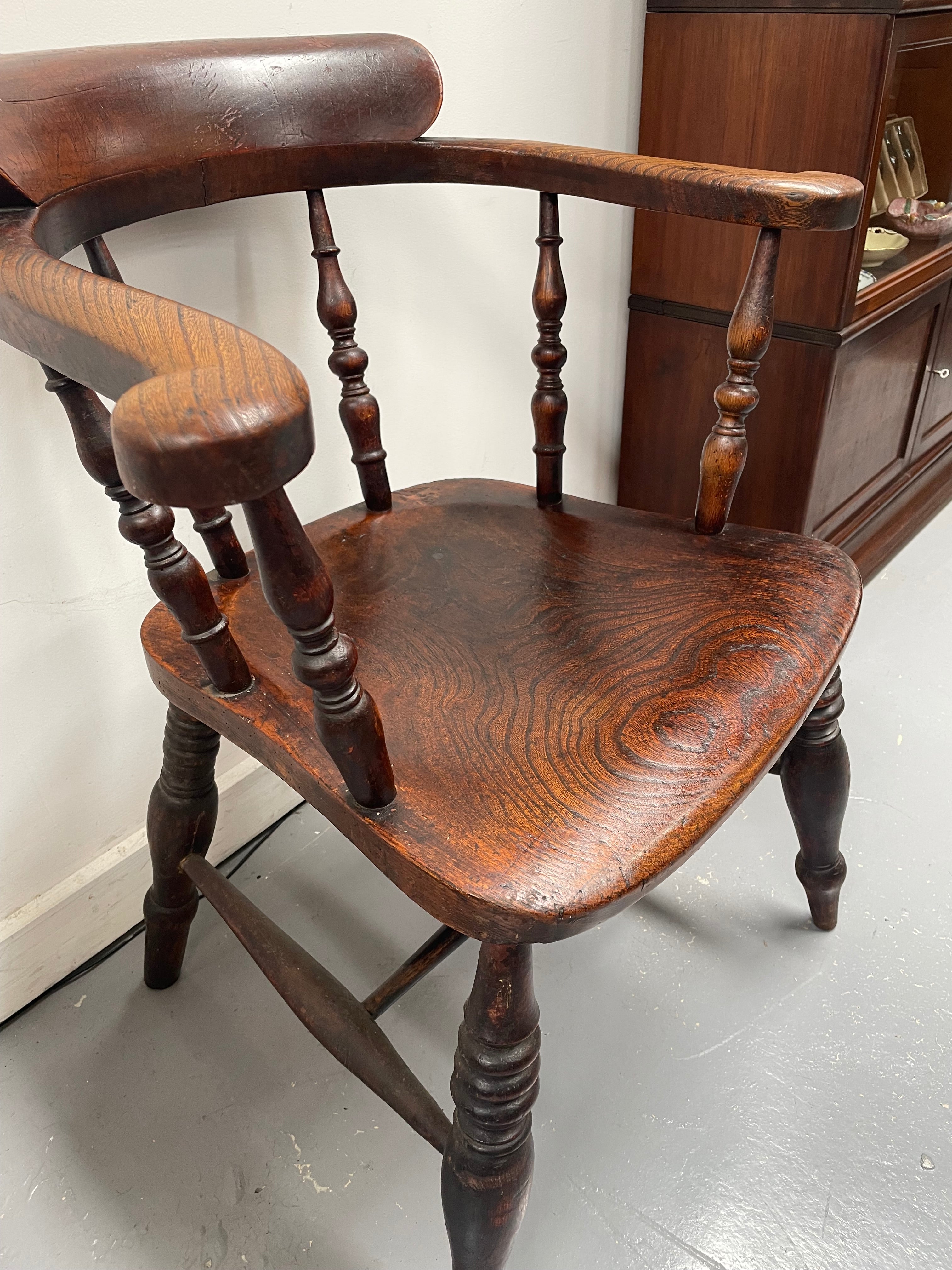 Early 19th Century English Elm Smokers Chair | Antique & Vintage | Moonee Ponds Antiques | Australia Wide Delivery