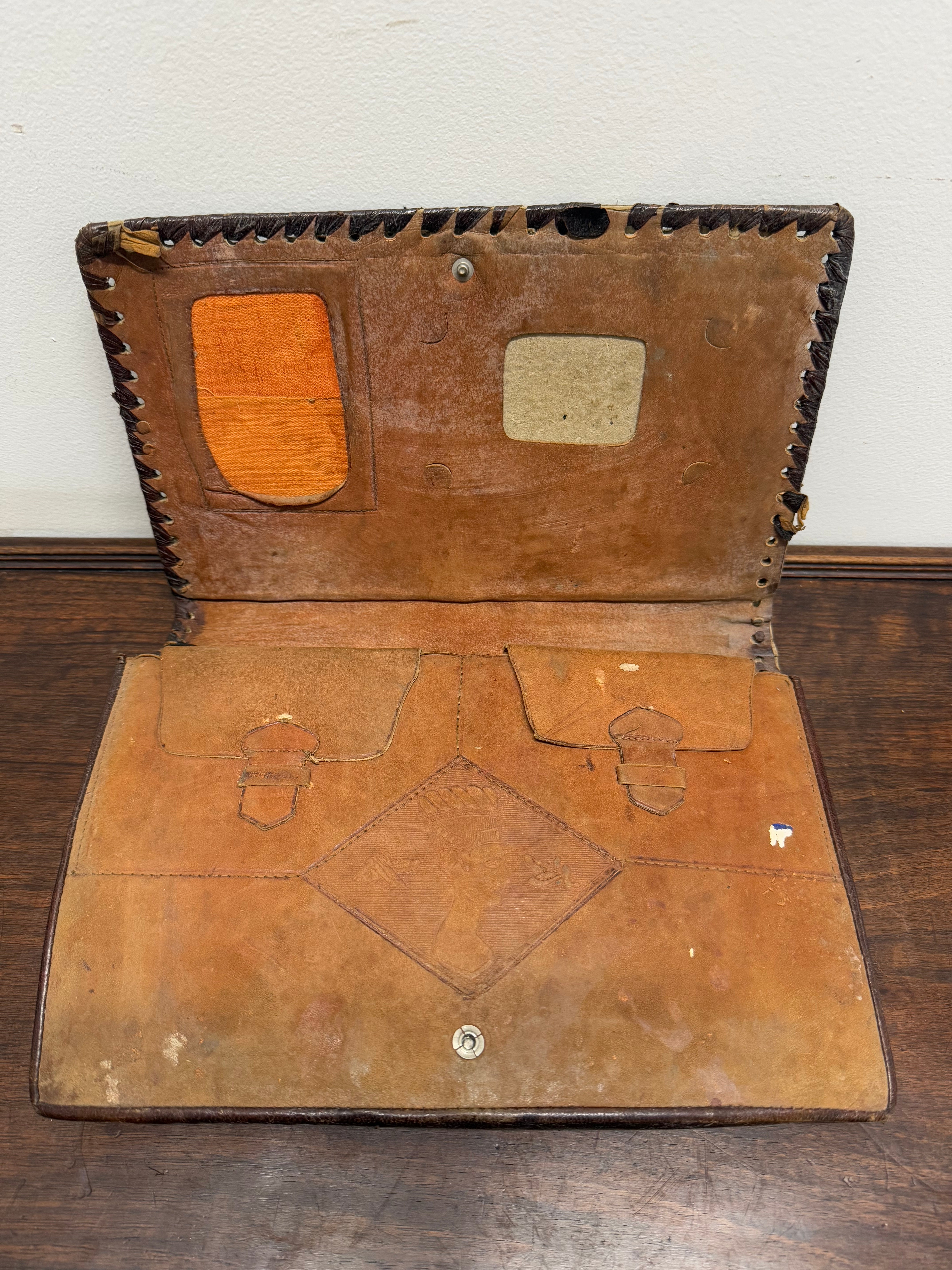 Vintage Hand Made Egyptian Leather Satchel/Case | Antique & Vintage | Moonee Ponds Antiques | Australia Wide Delivery