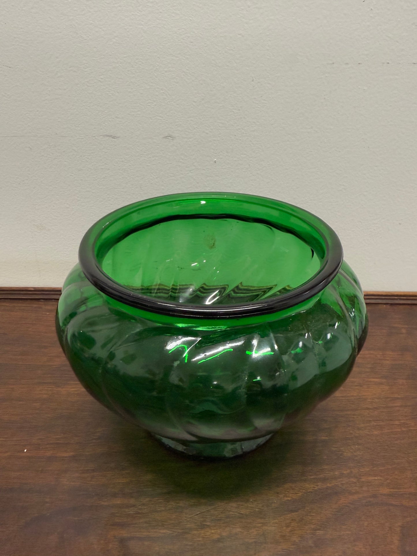 Vintage Napco Green Glass Bowl
