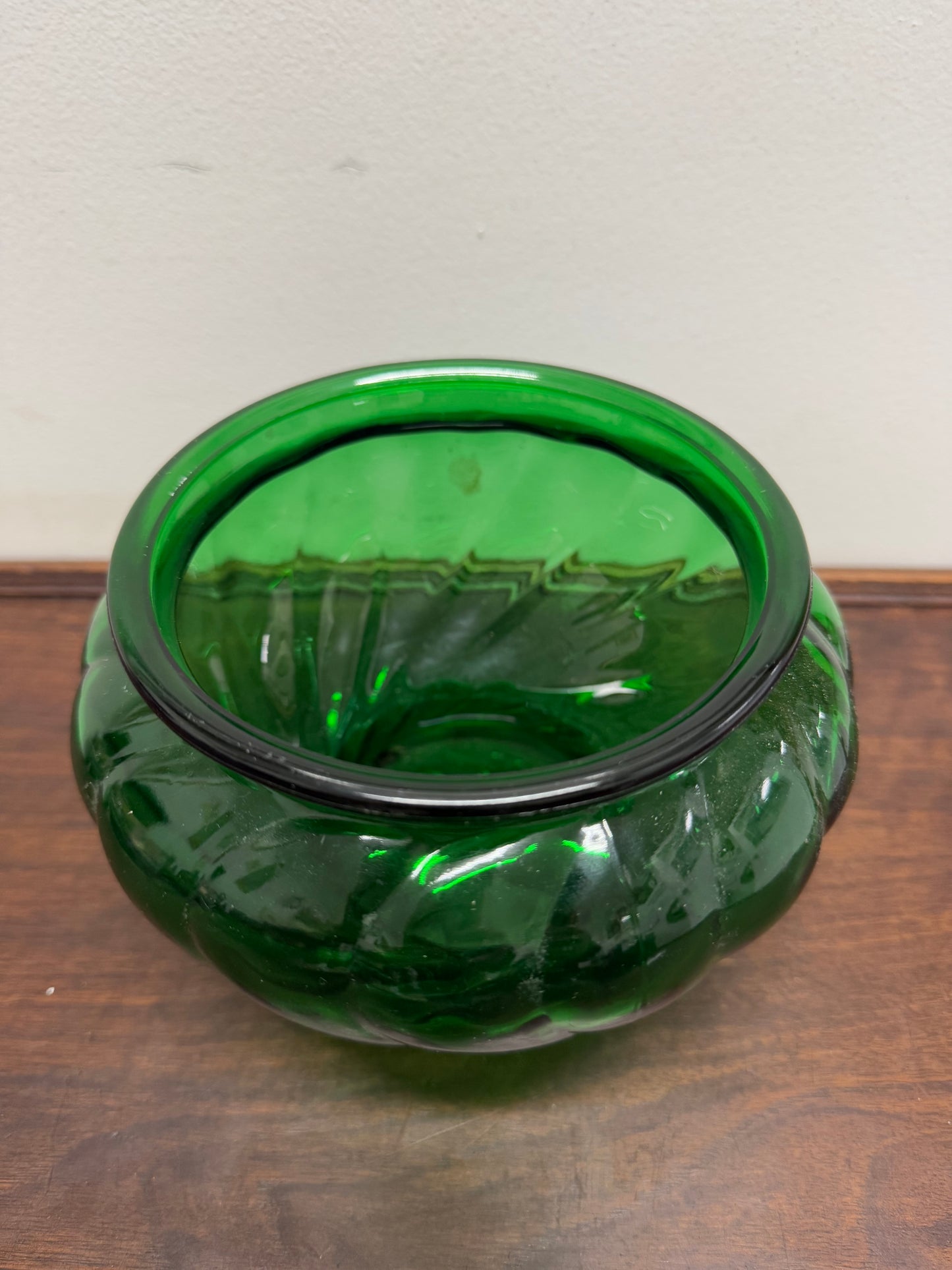 Vintage Napco Green Glass Bowl