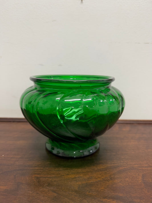Vintage Napco Green Glass Bowl