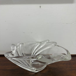 Clear & Frosted Art Glass Bowl