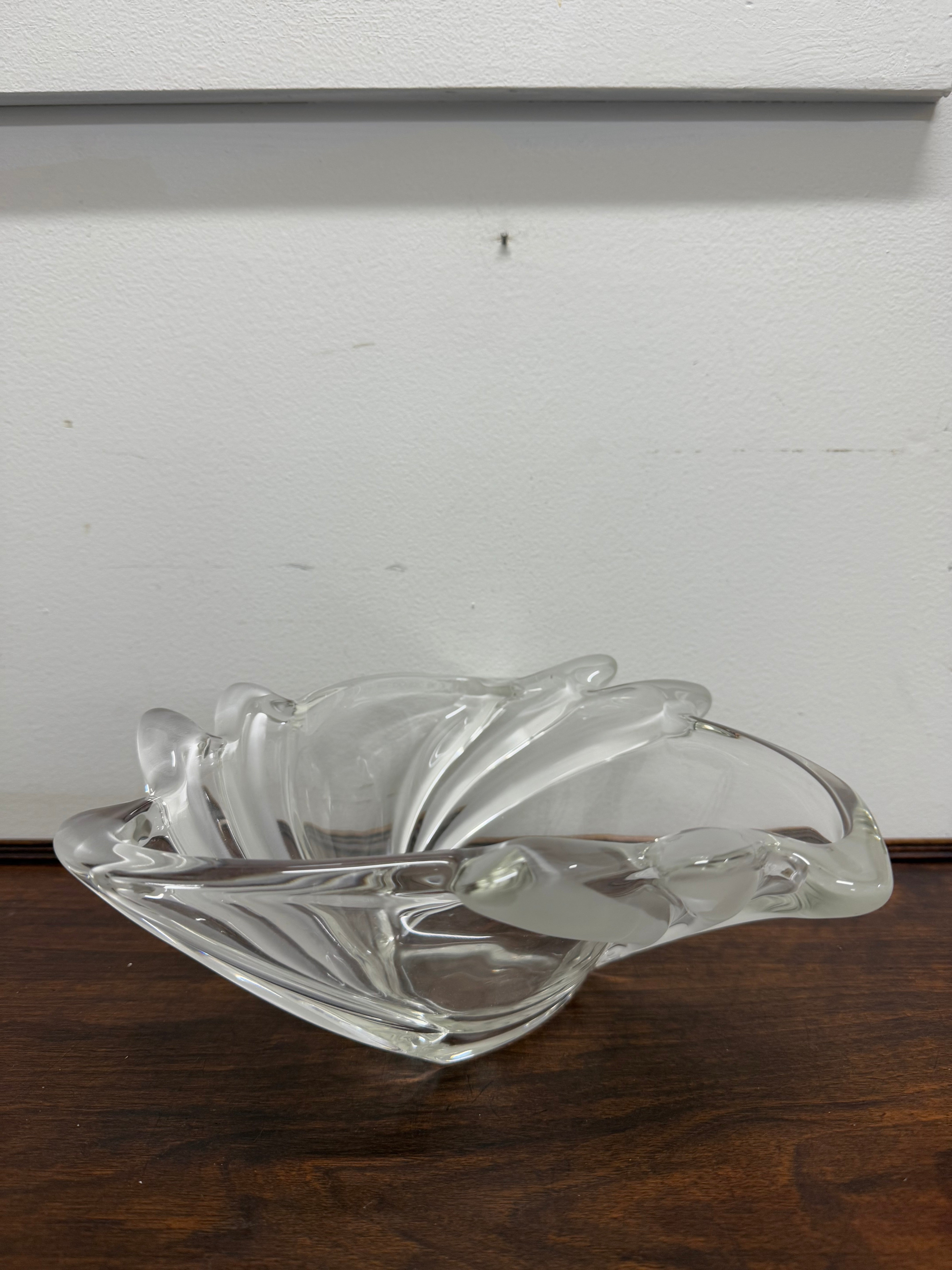 Clear & Frosted Art Glass Bowl