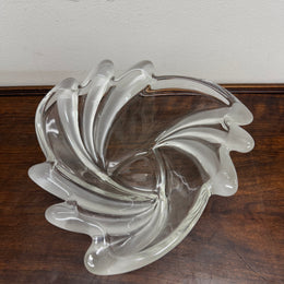 Clear & Frosted Art Glass Bowl