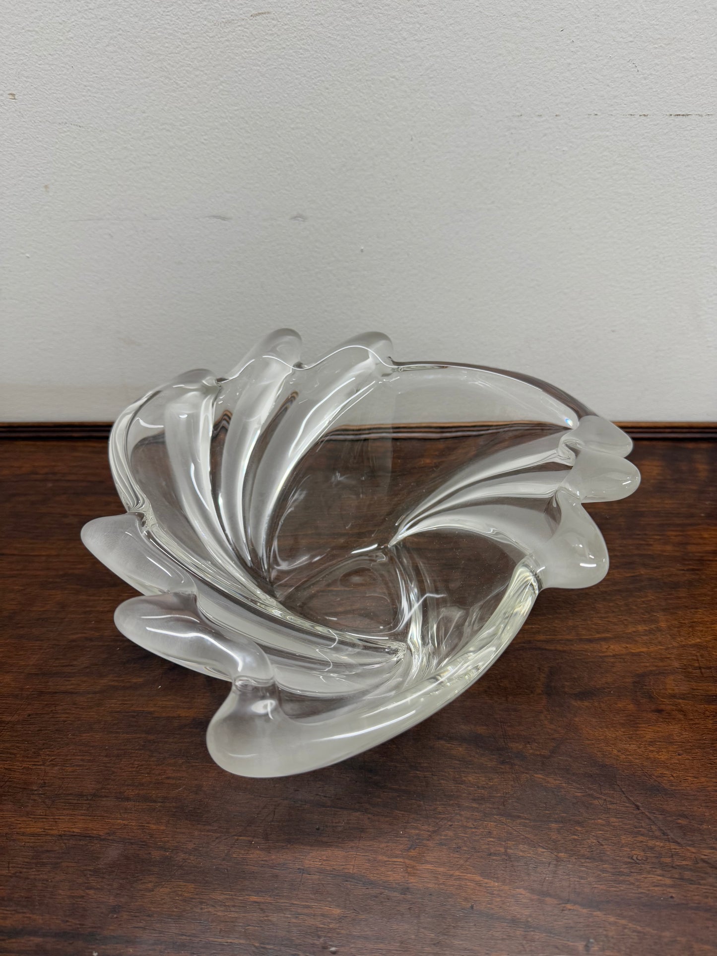 Clear & Frosted Art Glass Bowl