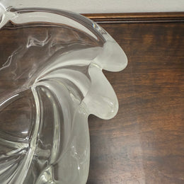 Clear & Frosted Art Glass Bowl
