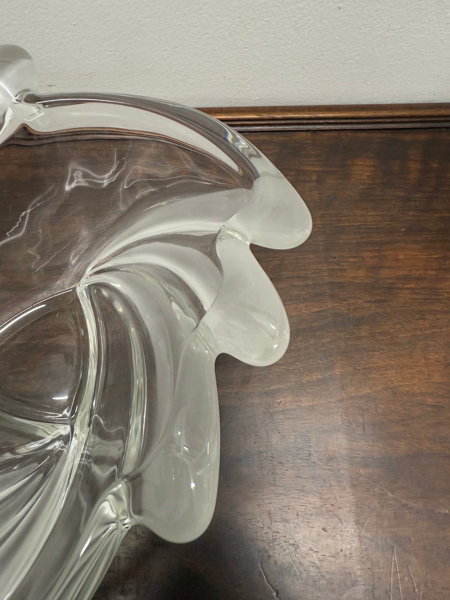 Clear & Frosted Art Glass Bowl