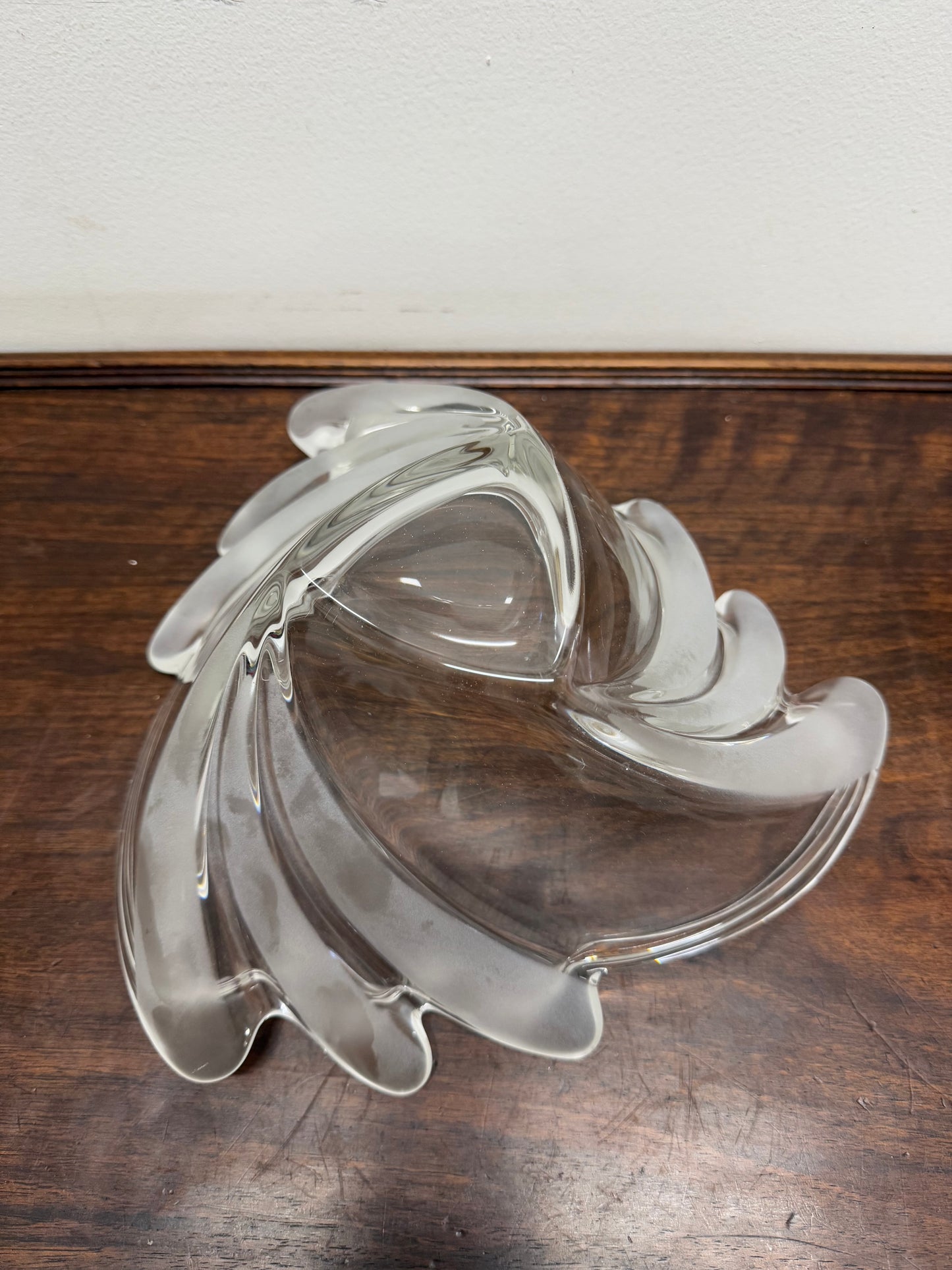 Clear & Frosted Art Glass Bowl