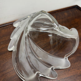 Clear & Frosted Art Glass Bowl