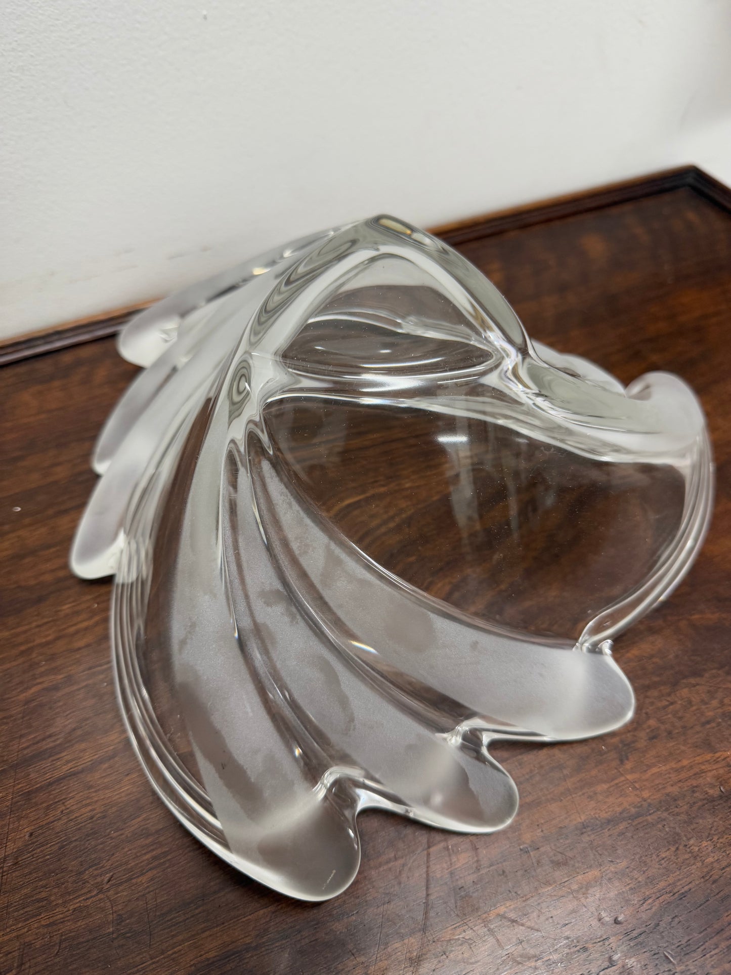 Clear & Frosted Art Glass Bowl