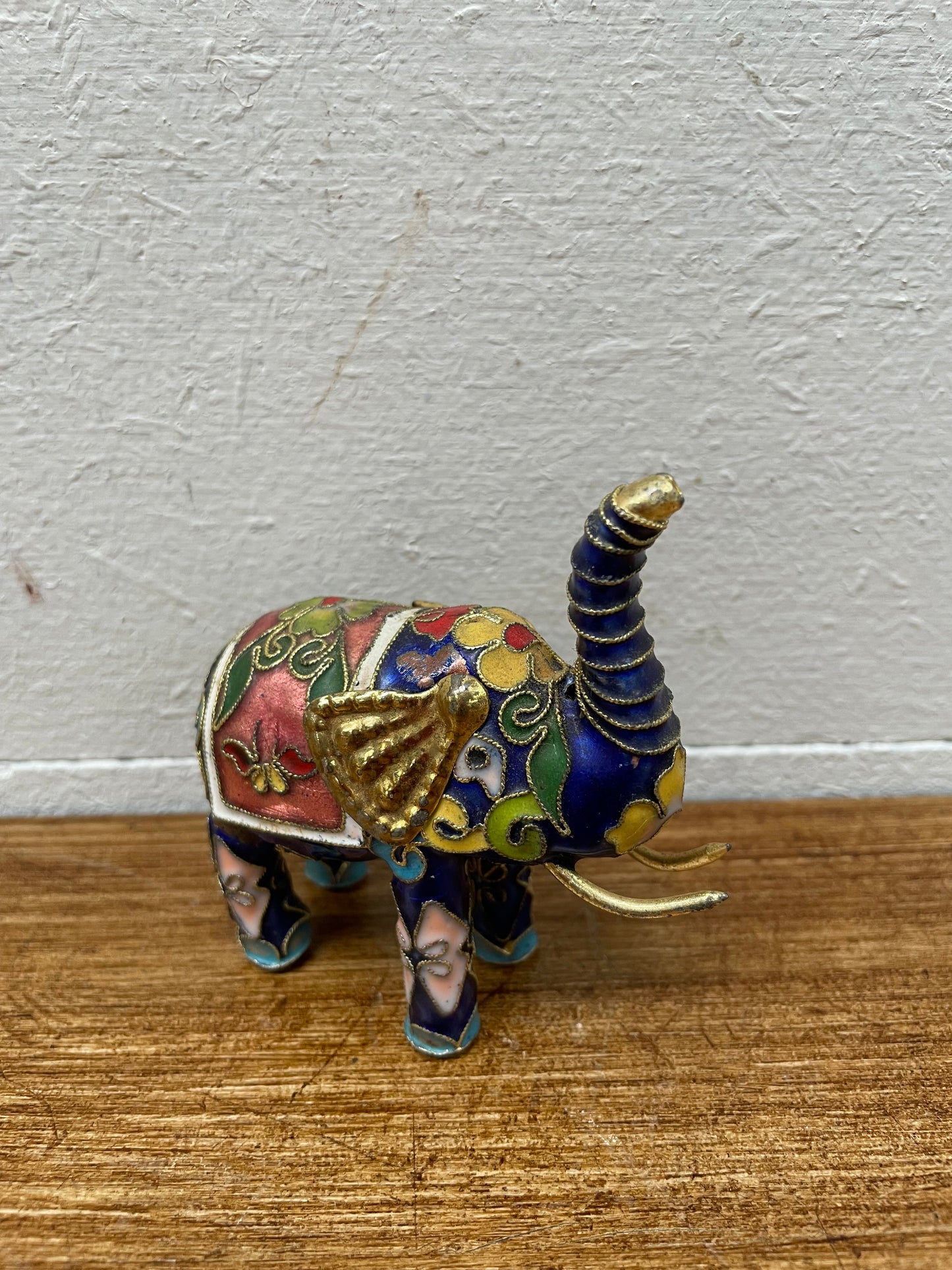 Vintage French Cloisonne Elephant Figure