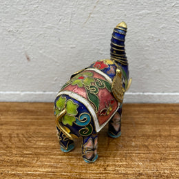 Vintage French Cloisonne Elephant Figure