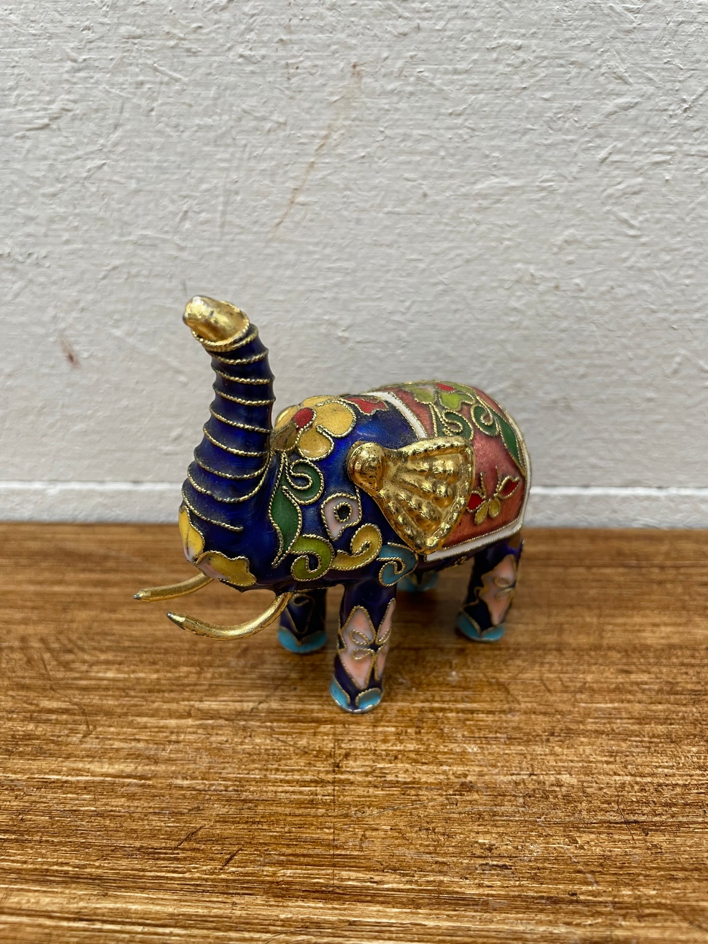 Vintage French Cloisonne Elephant Figure