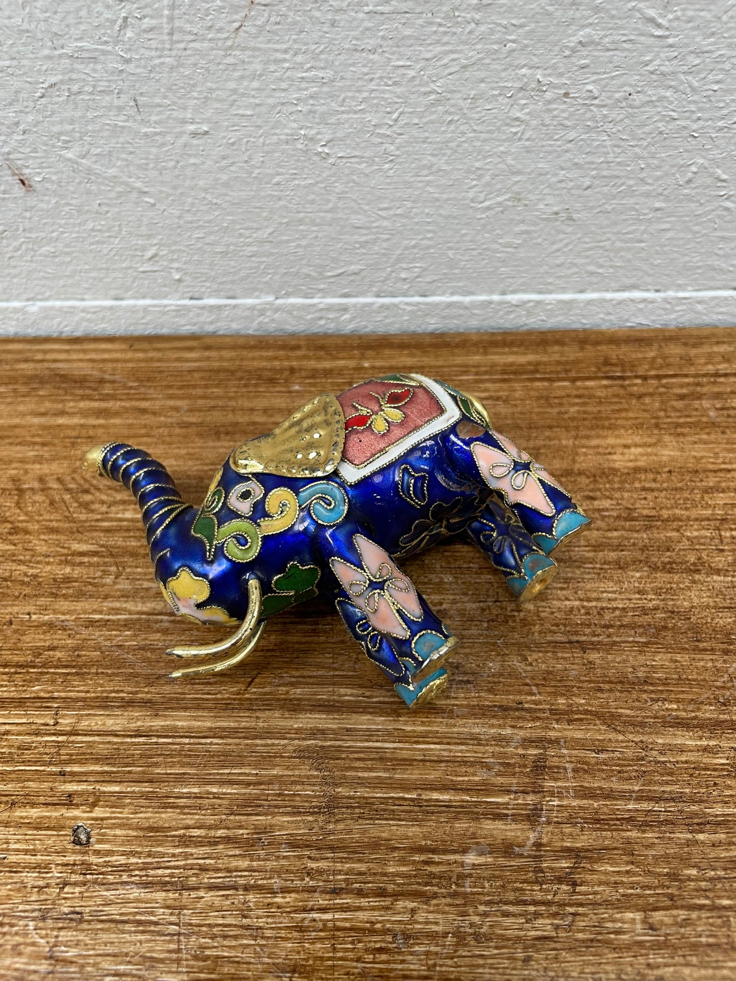 Vintage French Cloisonne Elephant Figure