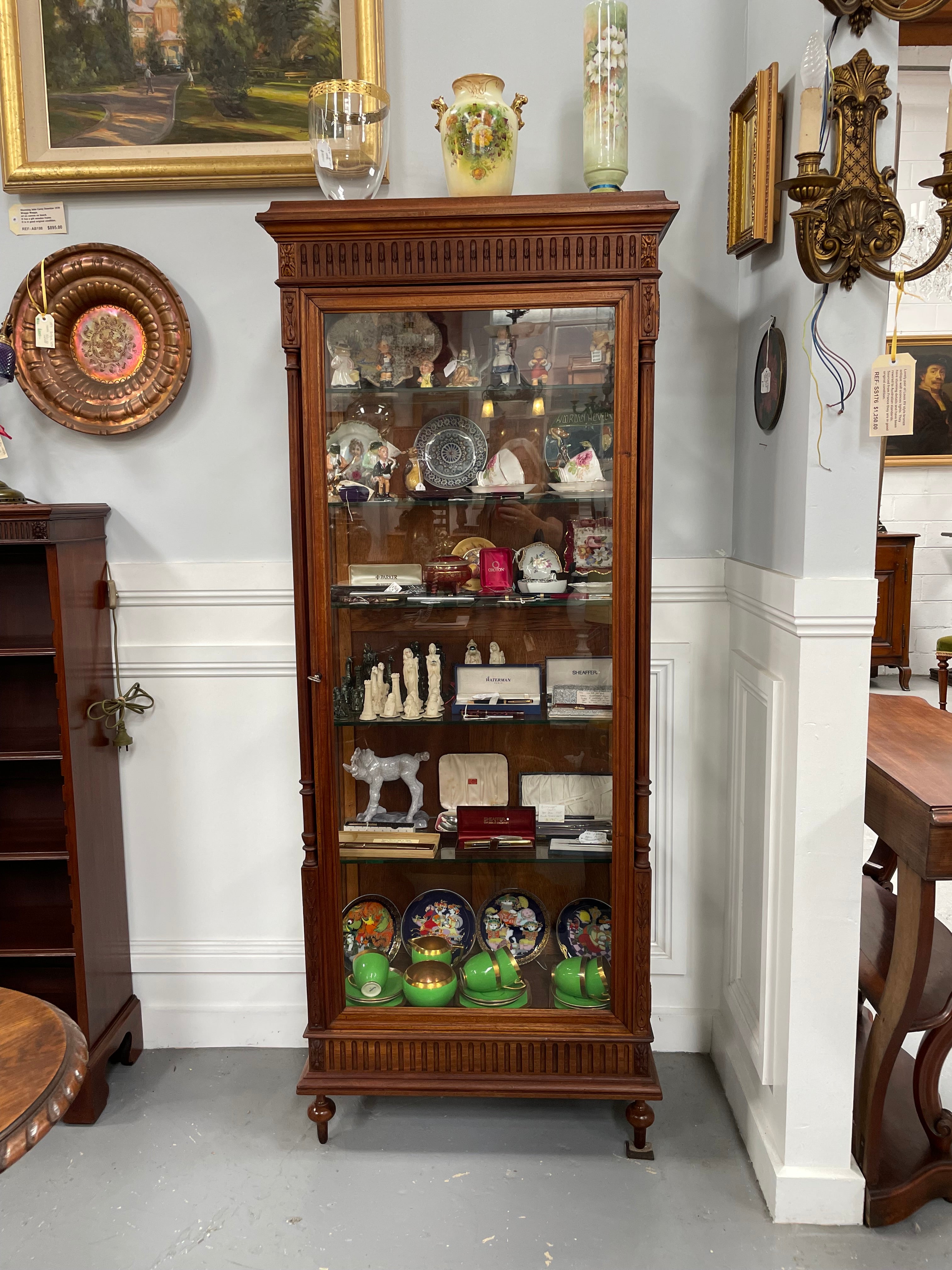 Antique French Walnut Louis XVI Style Vitrine / Display Cabinet | Antique & Vintage | Moonee Ponds Antiques | Australia Wide Delivery