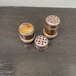 Pair Of Sterling Silver Salt & Pepper Miniature Shakers