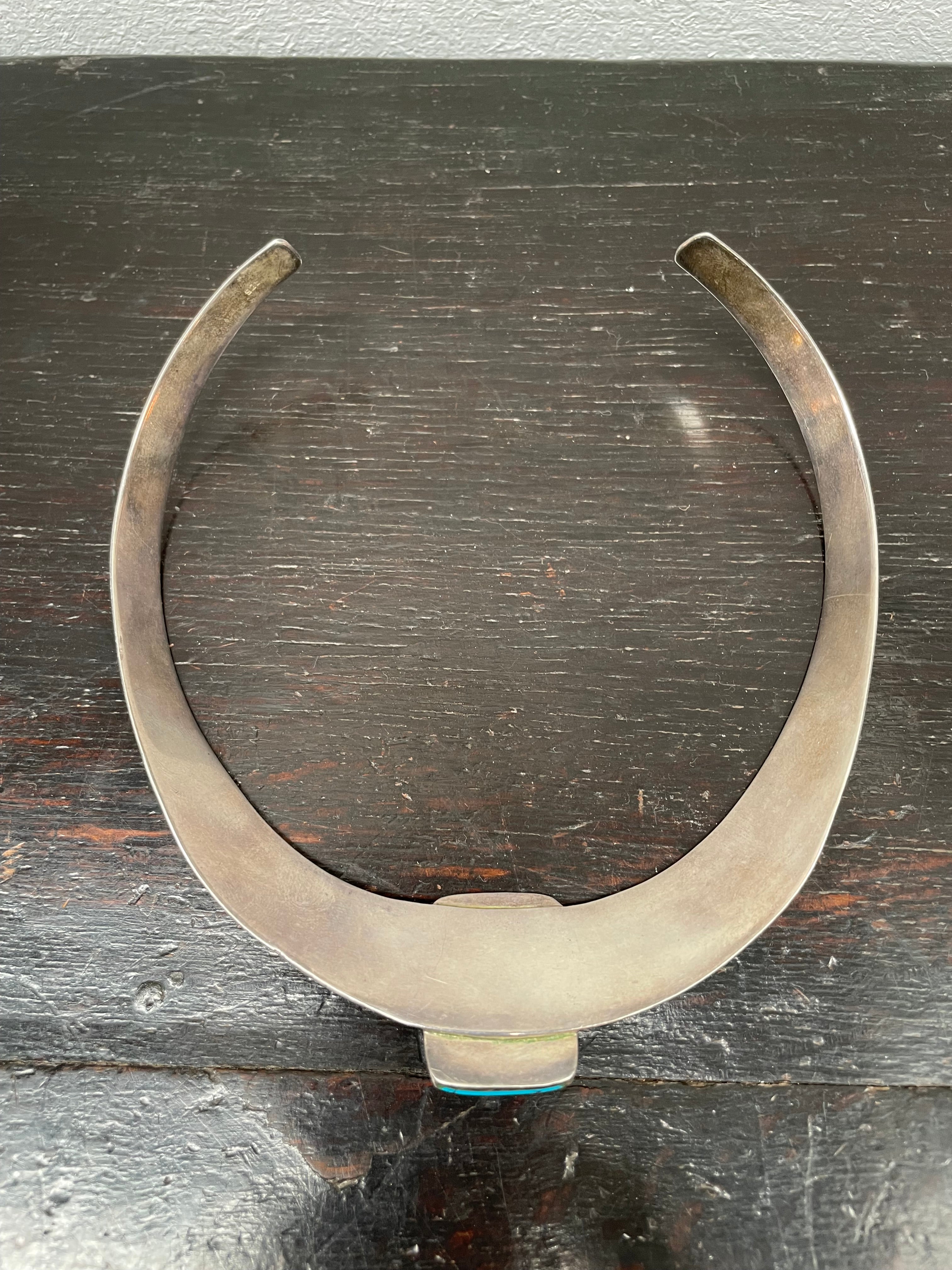 Vintage Sterling Silver & Turquoise Enamel Collar | Antique & Vintage | Moonee Ponds Antiques | Australia Wide Delivery