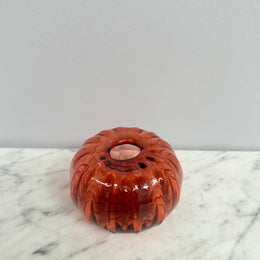 Vintage Pumpkin Shaped Art Glass Vase