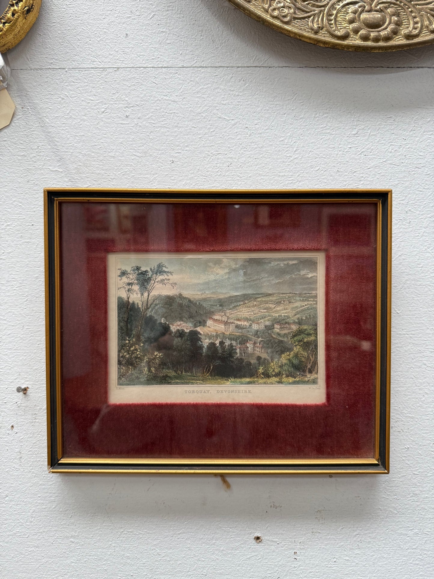Antique Hand Coloured Engraving "Torquay New Devonshire"