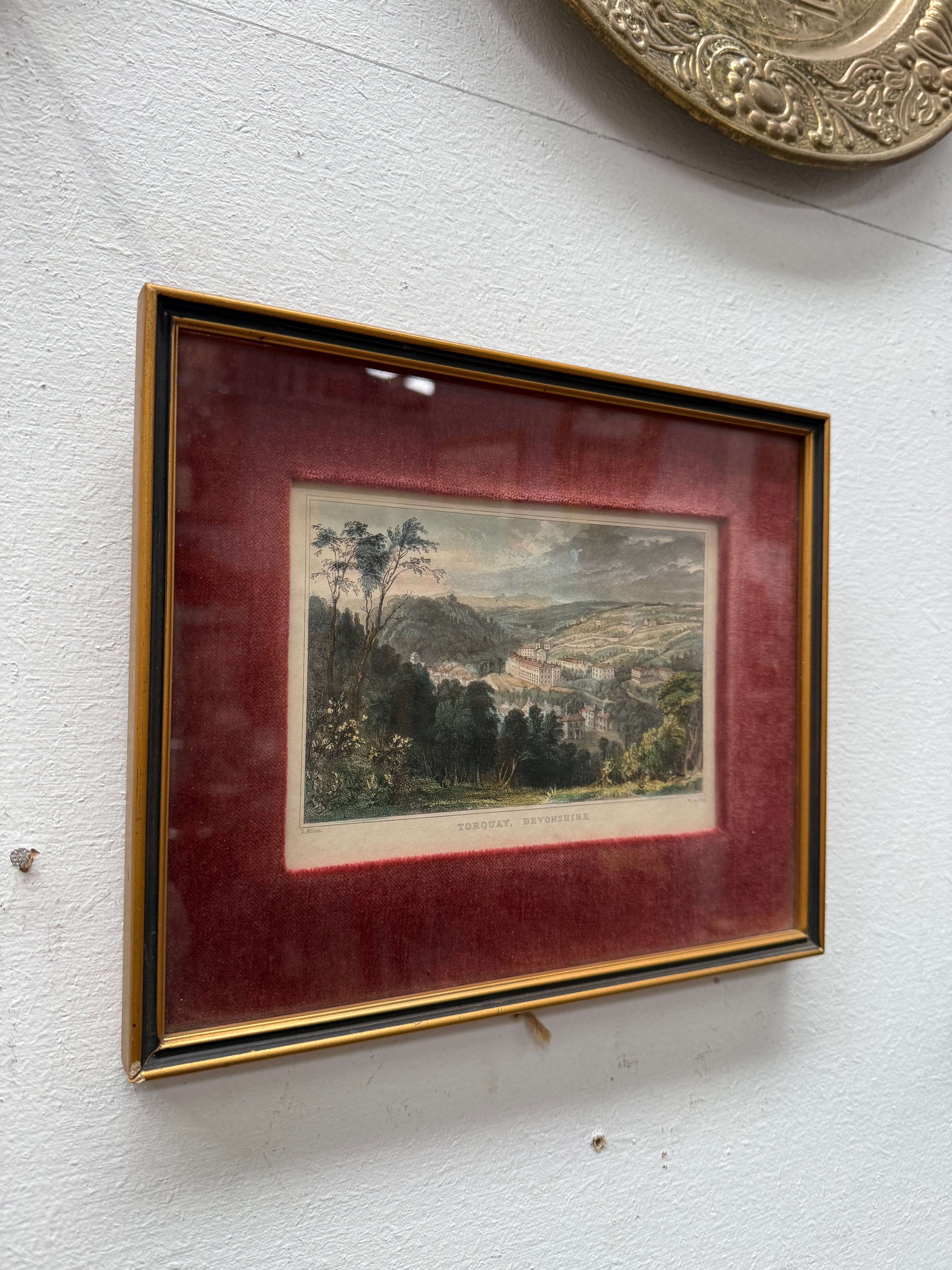 Antique Hand Coloured Engraving "Torquay New Devonshire" | Antique & Vintage | Moonee Ponds Antiques | Australia Wide