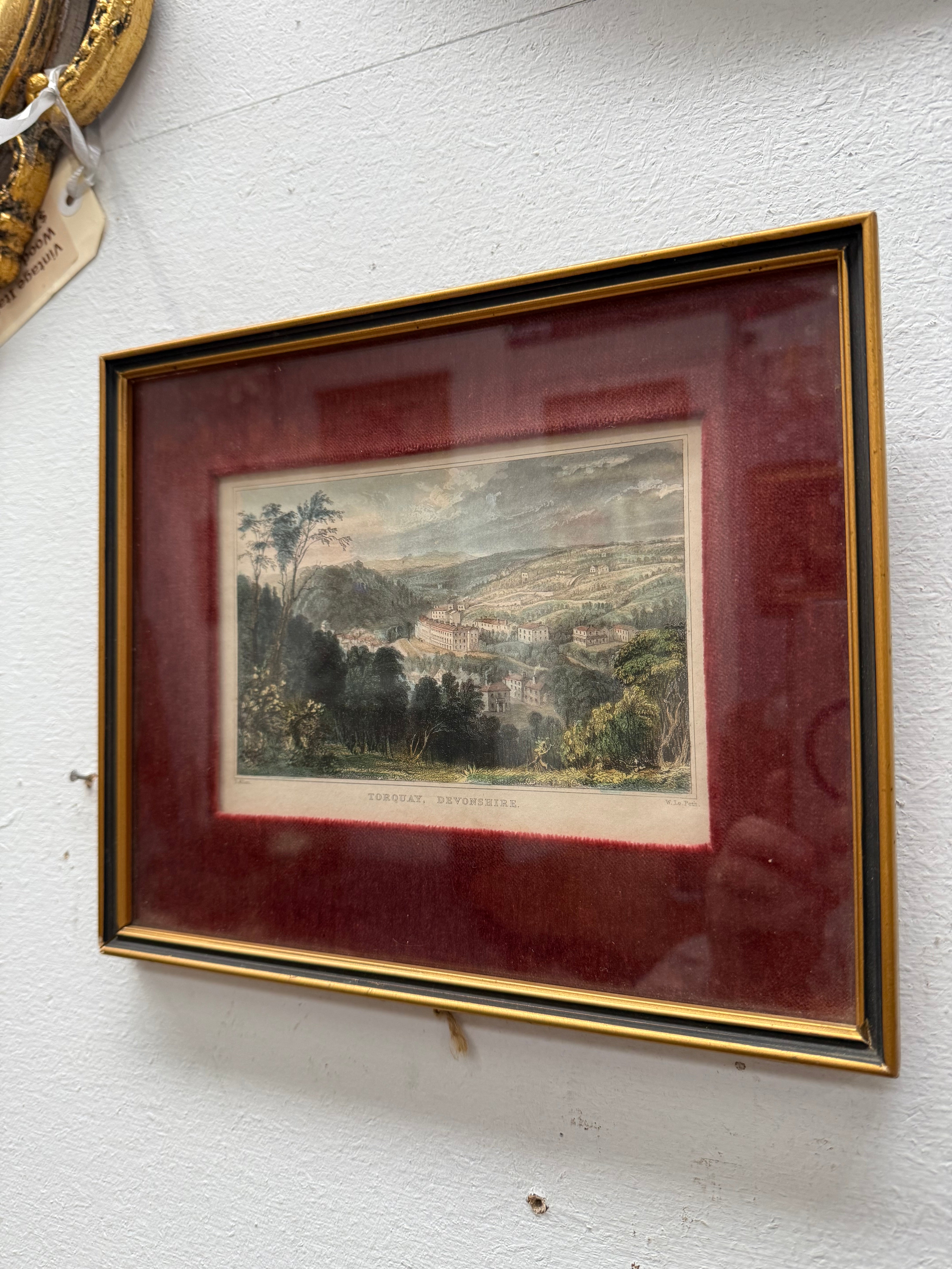 Antique Hand Coloured Engraving "Torquay New Devonshire" | Antique & Vintage | Moonee Ponds Antiques | Australia Wide