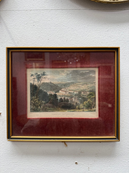 Antique Hand Coloured Engraving "Torquay New Devonshire"
