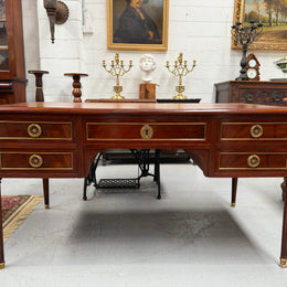 Quality Mahogany French Louis XVI Style Bureau Plat