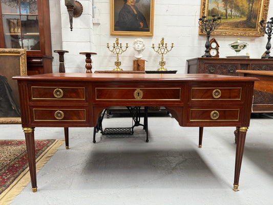 Quality Mahogany French Louis XVI Style Bureau Plat