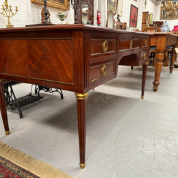 Quality Mahogany French Louis XVI Style Bureau Plat