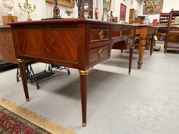 Quality Mahogany French Louis XVI Style Bureau Plat