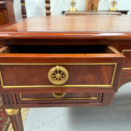 Quality Mahogany French Louis XVI Style Bureau Plat