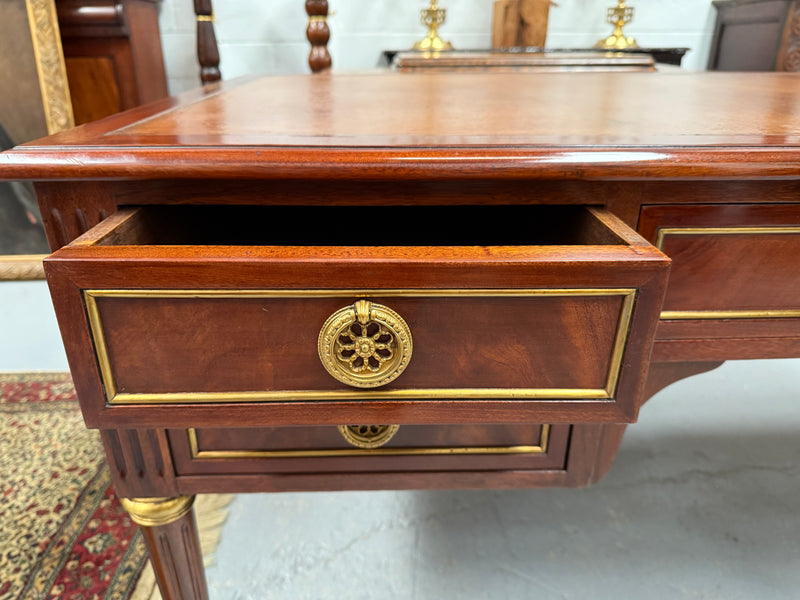 Quality Mahogany French Louis XVI Style Bureau Plat