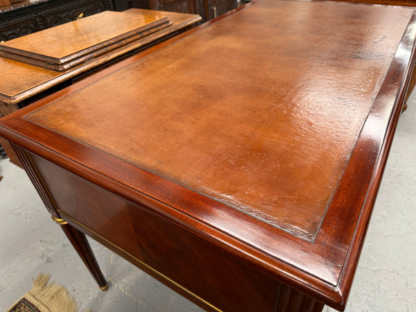 Quality Mahogany French Louis XVI Style Bureau Plat