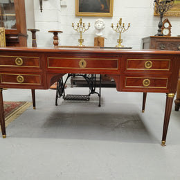 Quality Mahogany French Louis XVI Style Bureau Plat