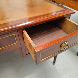 Quality Mahogany French Louis XVI Style Bureau Plat