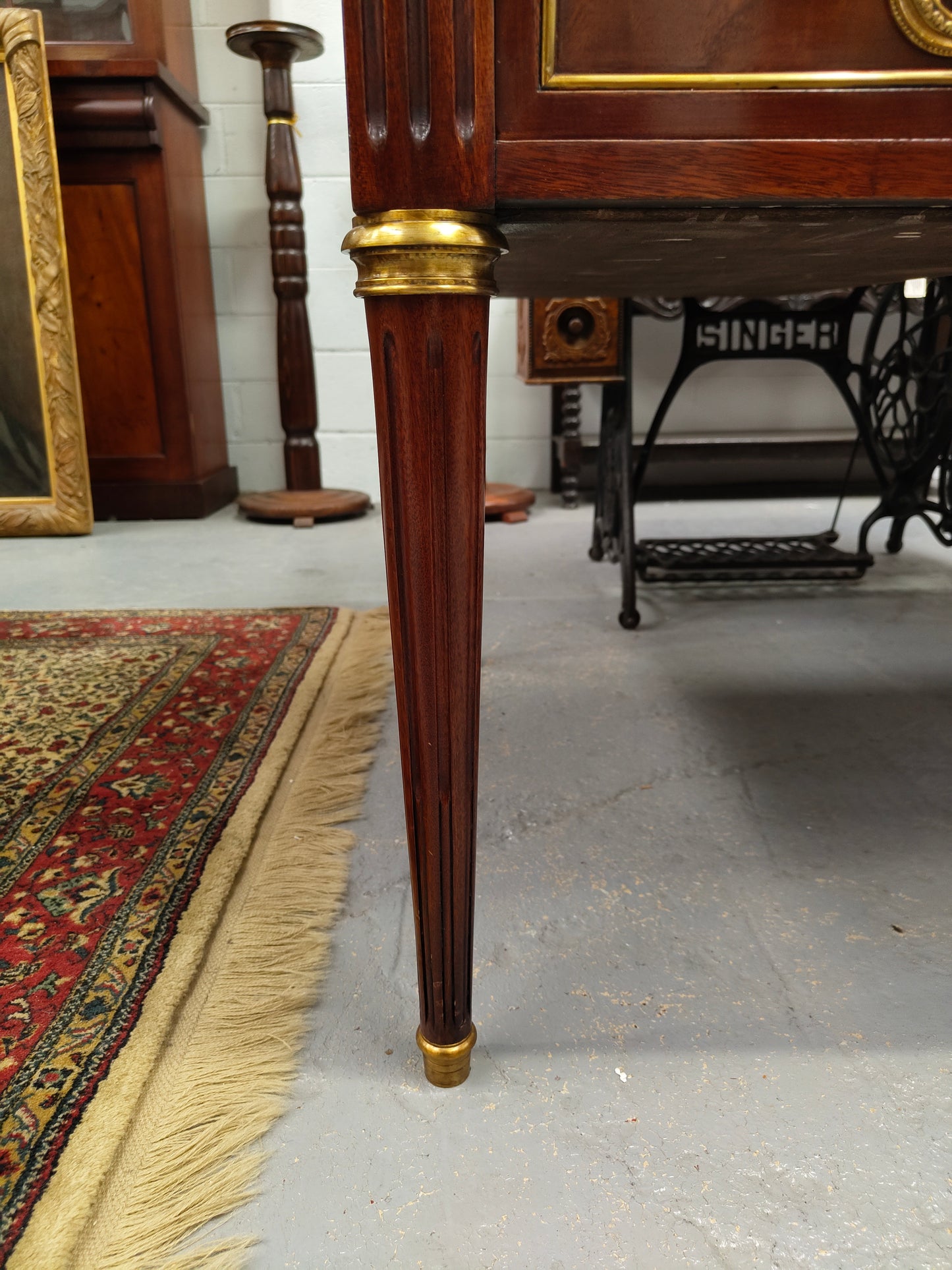 Quality Mahogany French Louis XVI Style Bureau Plat
