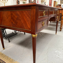 Quality Mahogany French Louis XVI Style Bureau Plat