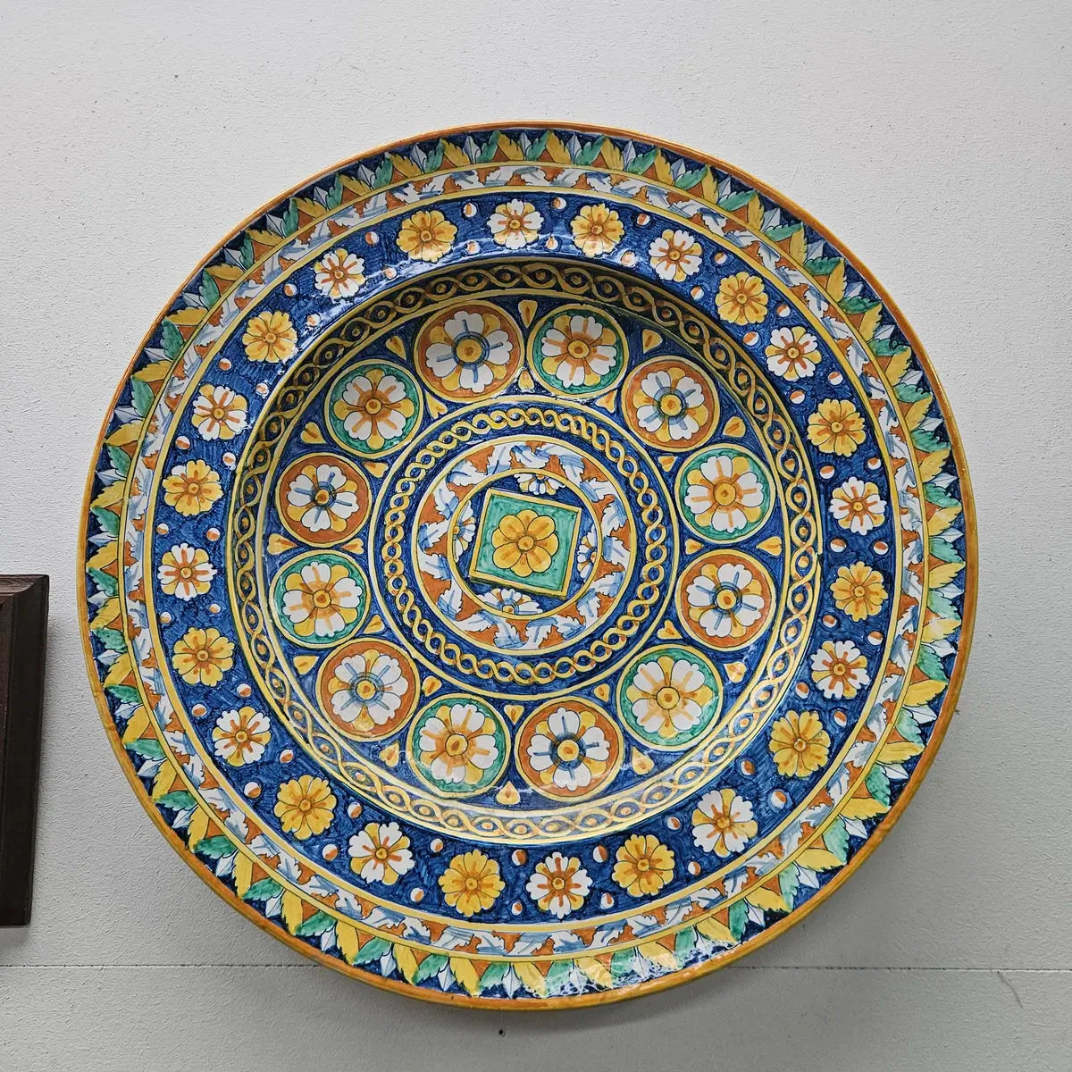 Rare Vintage Large Majolica Wall Charger Plate