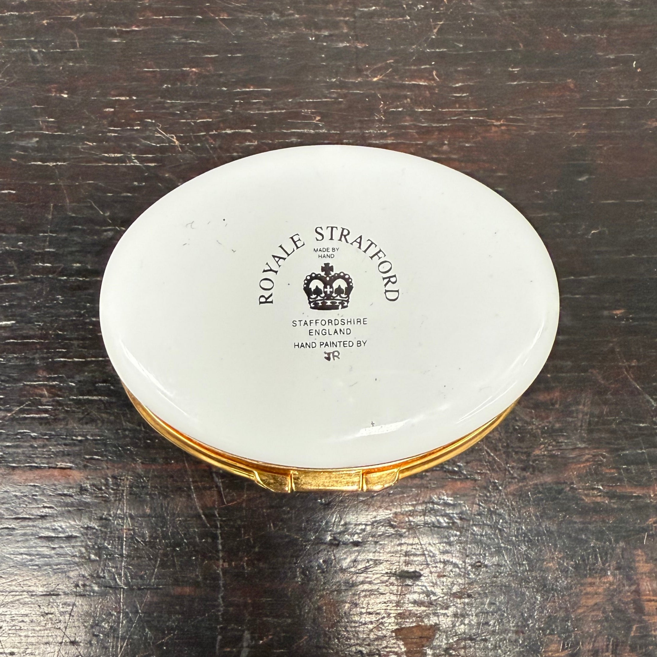 Royale Stratford Enamel On Copper Covered Box Hand Painted Lid Of Shakespeare Birthplace | Antique & Vintage | Moonee Ponds Antiques | Australia Wide Delivery