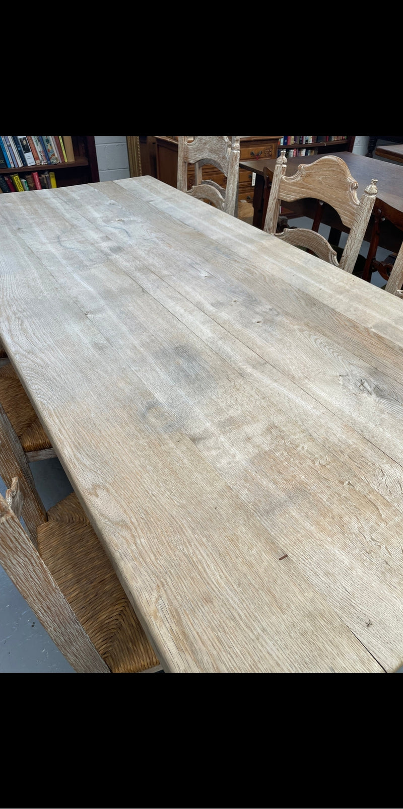 Sourced from France a raw French Oak pedestal dining table. This stunning table features raw oak timber that could be used as is for a distressed look, or finished and waxed for a more refined look. It is in good solid original condition.