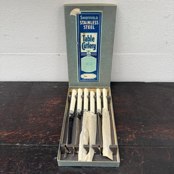 Set 6 Vintage Steak Knives In Original Box