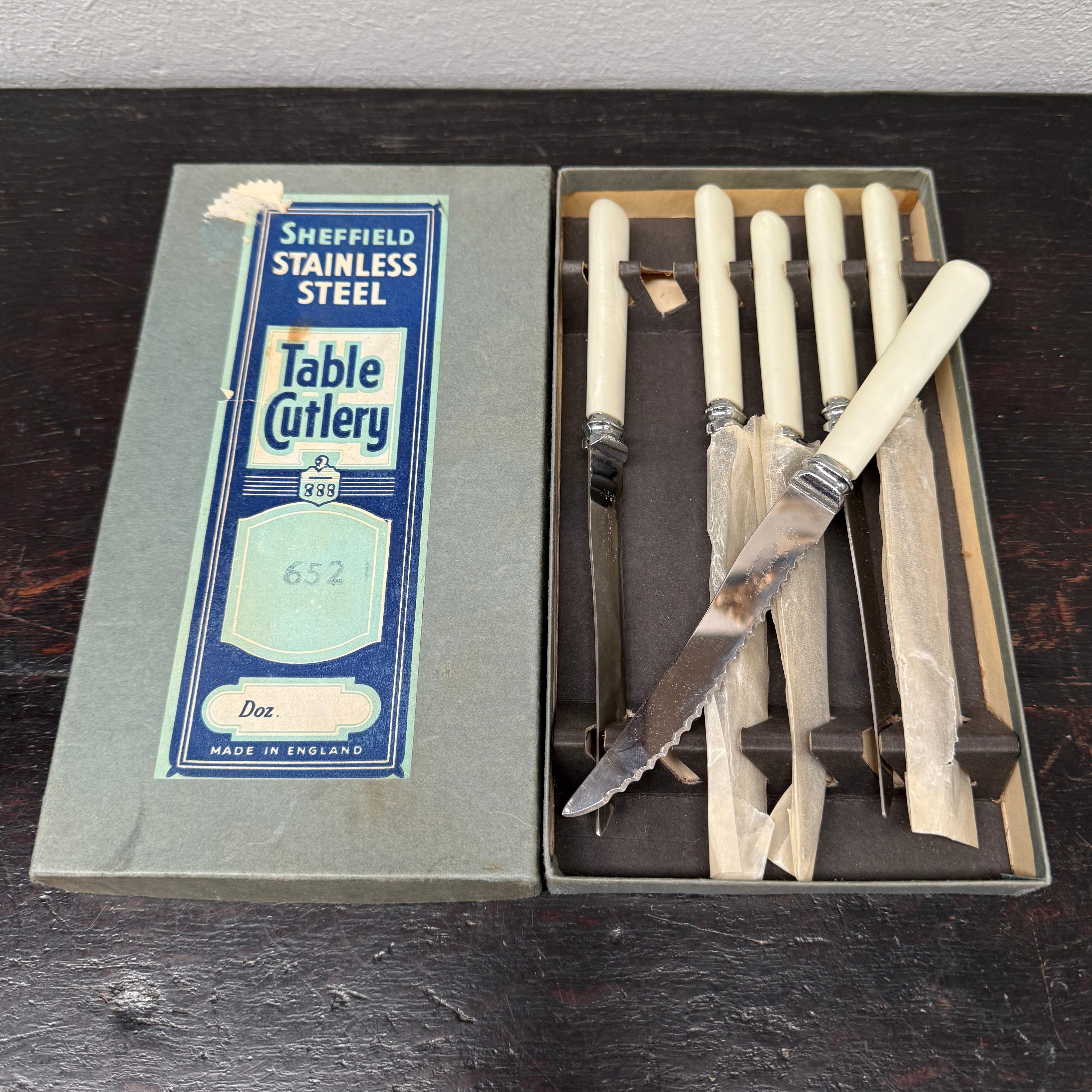 Set 6 Vintage Steak Knives In Original Box | Antique & Vintage | Moonee Ponds Antiques | Australia Wide Delivery