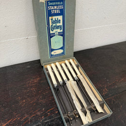 Set 6 Vintage Steak Knives In Original Box