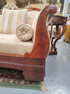 Stunning English Mahogany Empire Sofa, Scrolled Arms & Bolster Cushions | Antique & Vintage | Moonee Ponds Antiques | Australia Wide Delivery