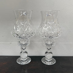 Stunning Pair Vintage Cut Crystal Candlestick Lamps | Antique & Vintage | Moonee Ponds Antiques | Australia Wide Delivery