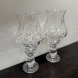 Stunning Pair Vintage Cut Crystal Candlestick Lamps | Antique & Vintage | Moonee Ponds Antiques | Australia Wide Delivery