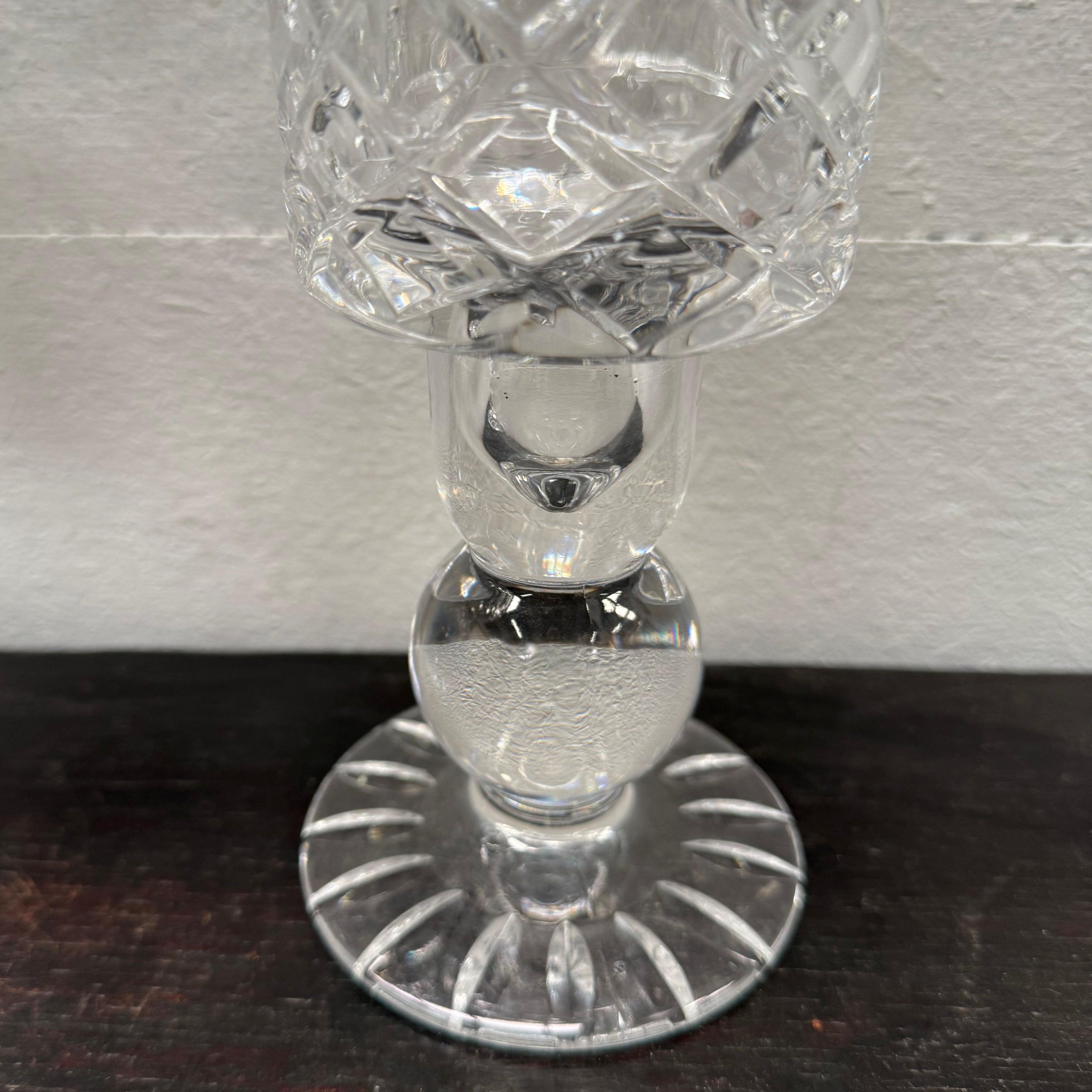 Stunning Pair Vintage Cut Crystal Candlestick Lamps | Antique & Vintage | Moonee Ponds Antiques | Australia Wide Delivery